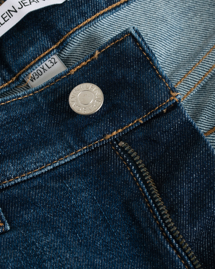 Heren | Jeans | Calvin Klein Jeans | Slim Tapered Shredded Jeans Mid Blue