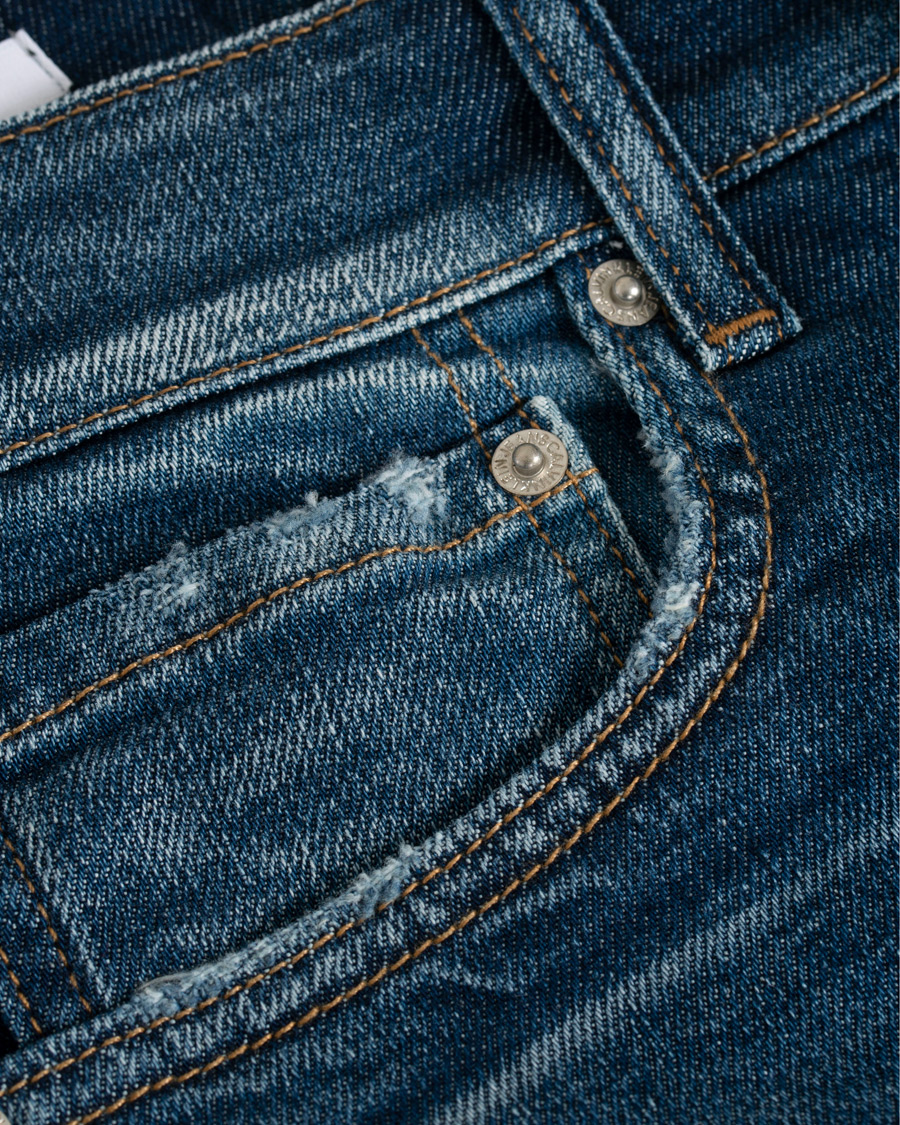 Heren | Jeans | Calvin Klein Jeans | Slim Tapered Shredded Jeans Mid Blue