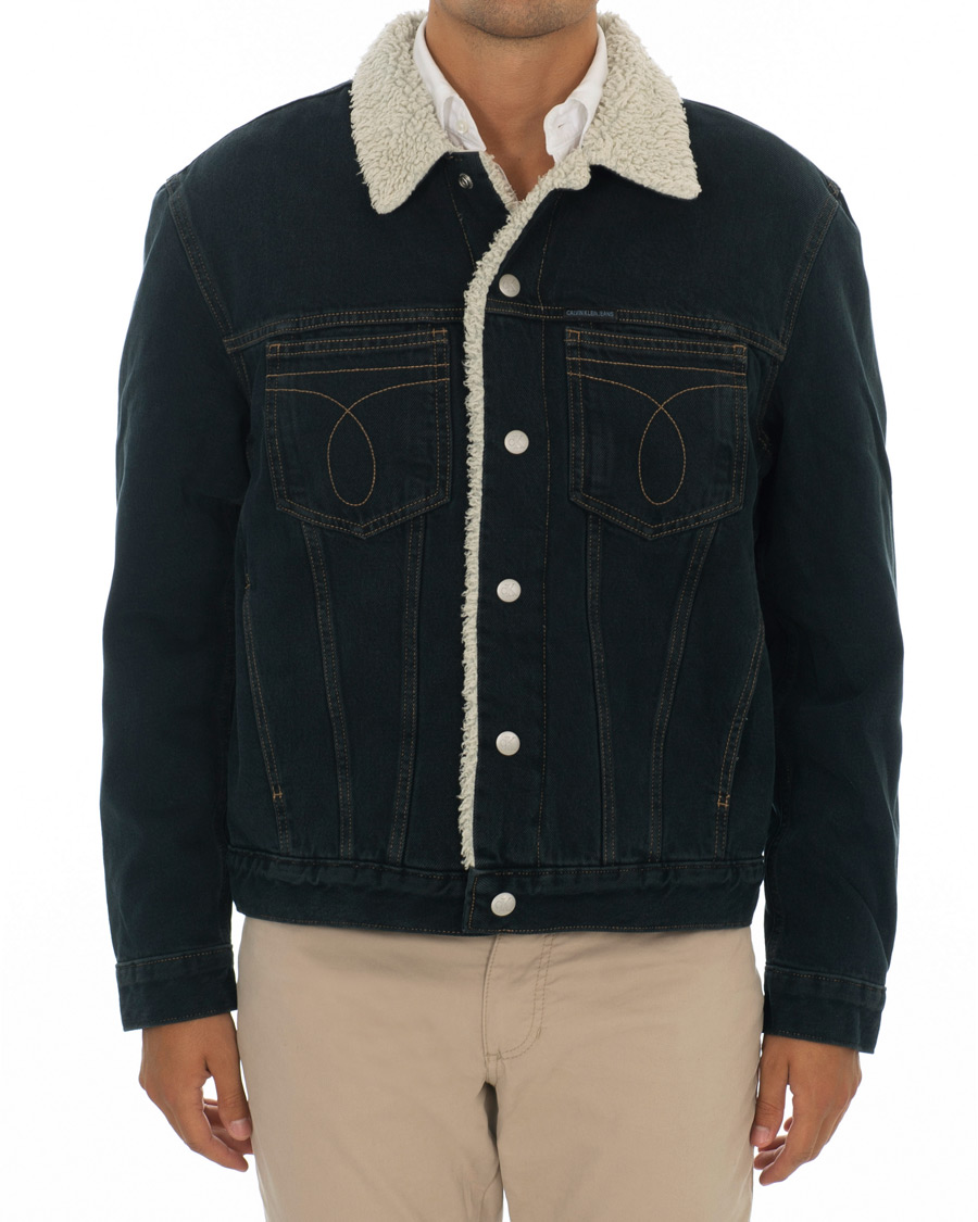 Heren | Jassen | Calvin Klein Jeans | Iconic Omega Sherpa Denim Jacket Black