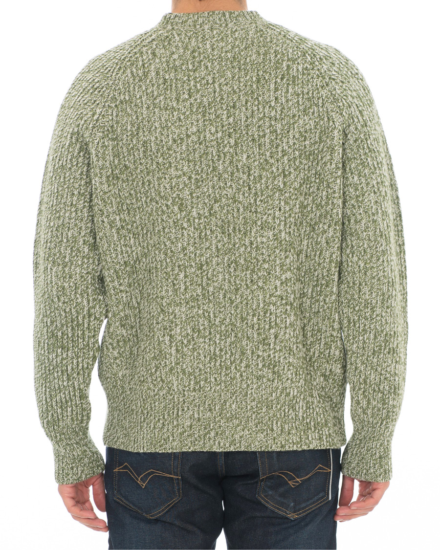 Heren | Truien | AMI | Mouline Ribbed Crew Neck Sweater Green/White
