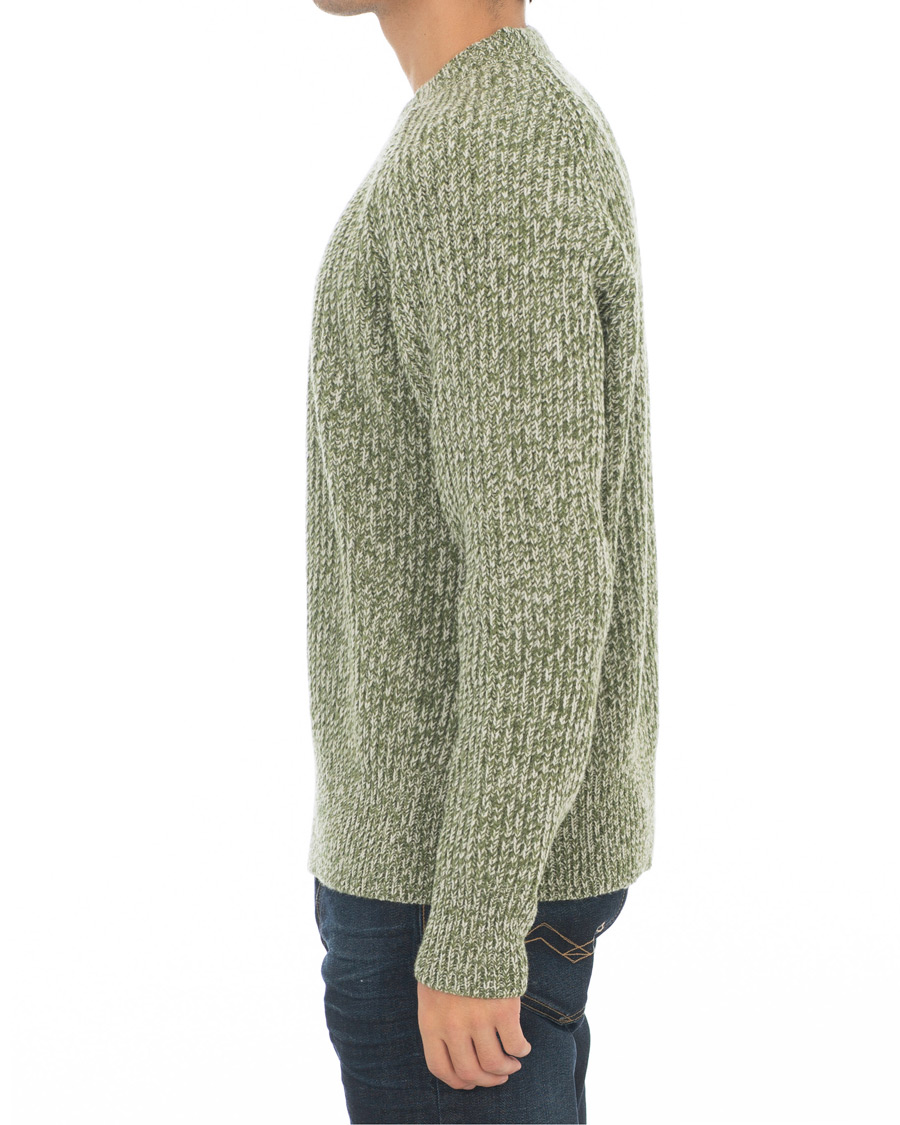Heren | Truien | AMI | Mouline Ribbed Crew Neck Sweater Green/White