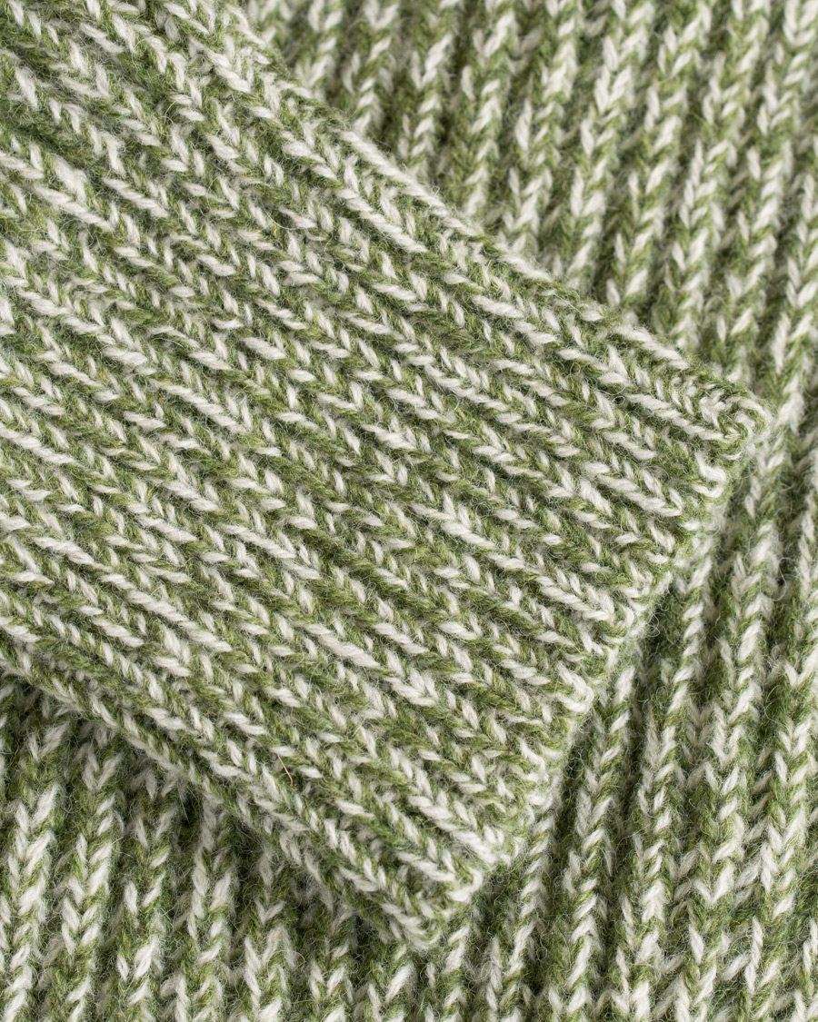 Heren | Truien | AMI | Mouline Ribbed Crew Neck Sweater Green/White