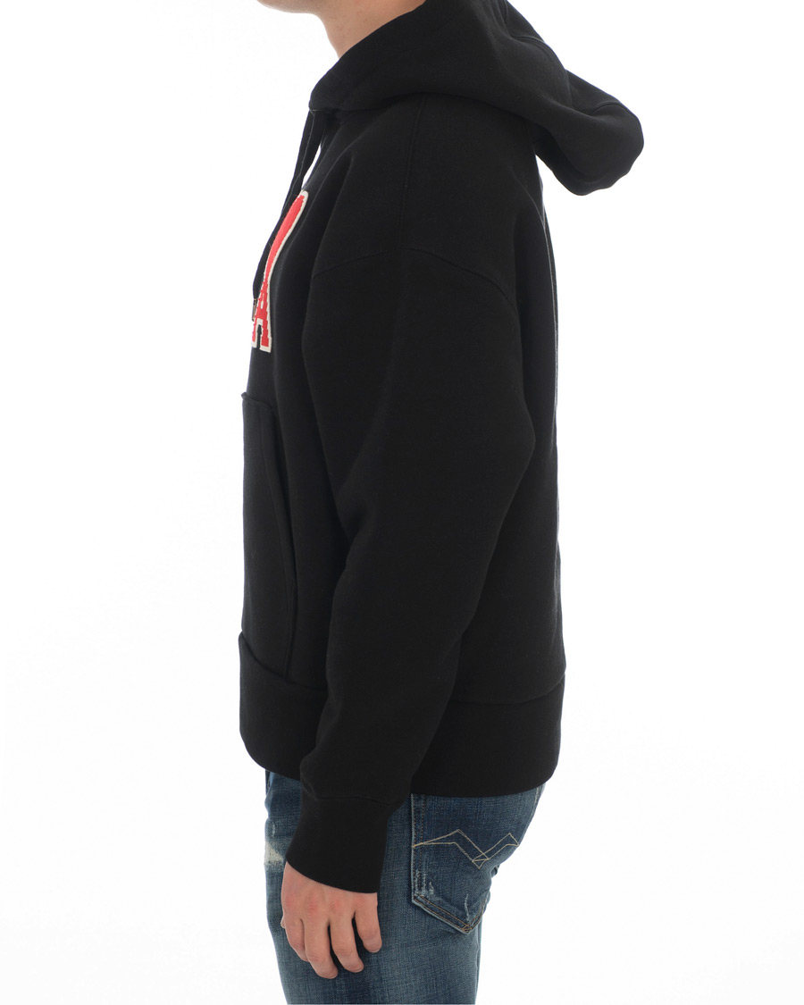 Heren | Truien | AMI | Large Heart Logo Hoodie Black