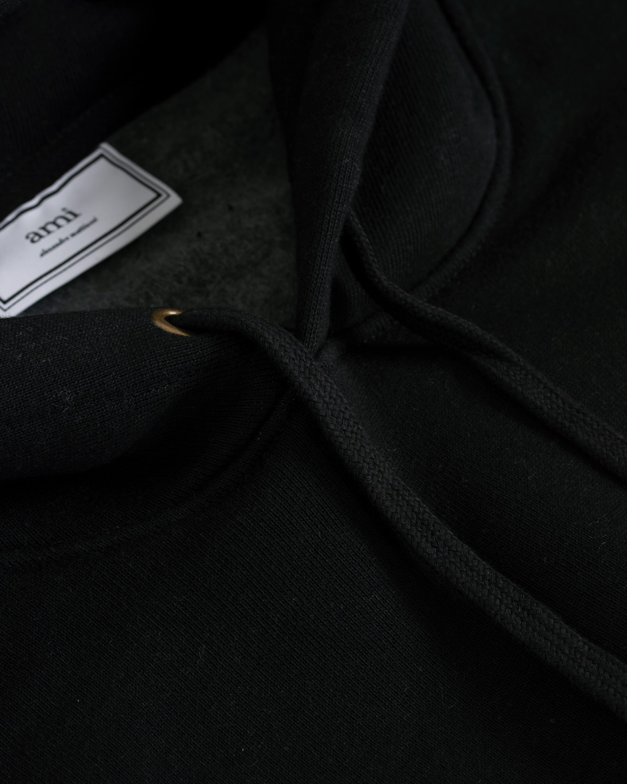 Heren | Truien | AMI | Large Heart Logo Hoodie Black