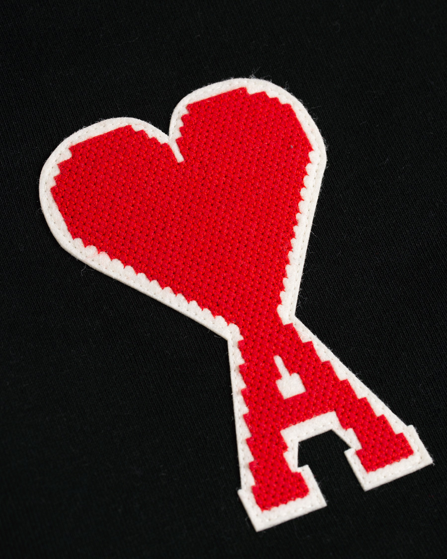 Heren | Truien | AMI | Large Heart Logo Hoodie Black