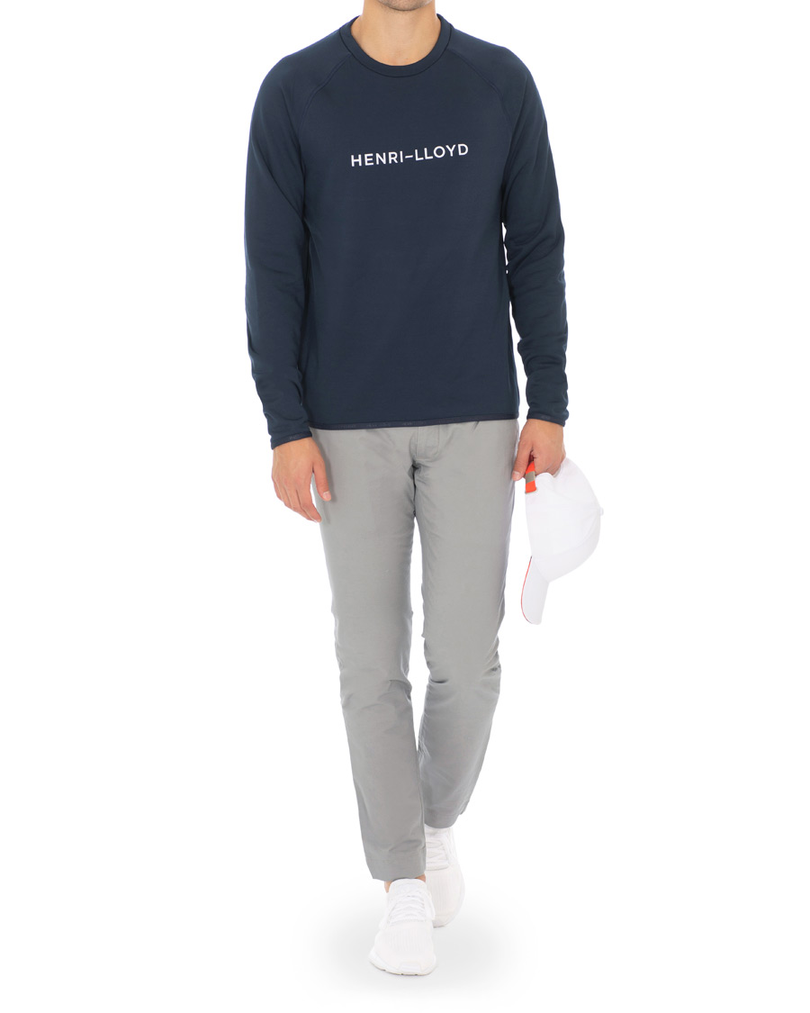 Heren | Truien | Henri-Lloyd | Henri Lloyd Fremantle Stripe Crew Neck Sweatshirt Navy Blue