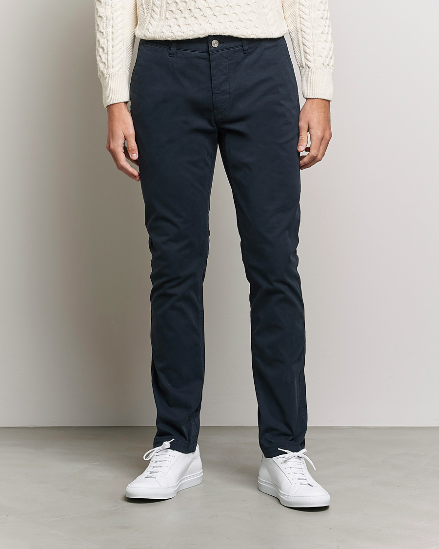 Heren | Chino's | NN07 | Marco Slim Fit Stretch Chinos Navy Blue