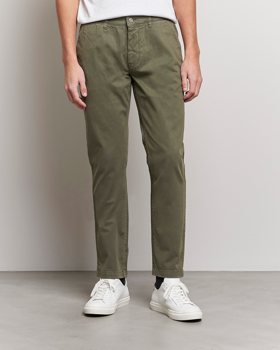 Heren | Broeken | NN07 | Marco Slim Fit Stretch Chinos Army Green