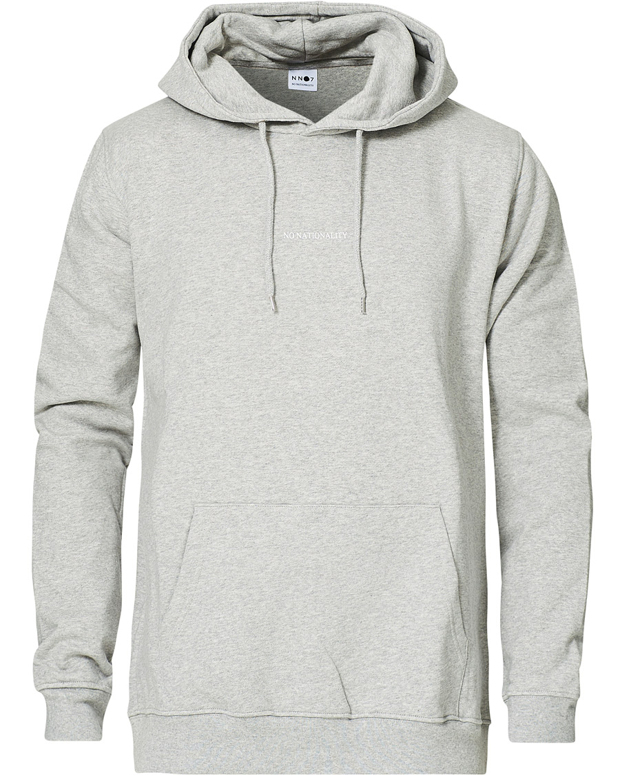 Heren | Truien | NN07 | Barrow Printed Hoodie Light Grey Melange