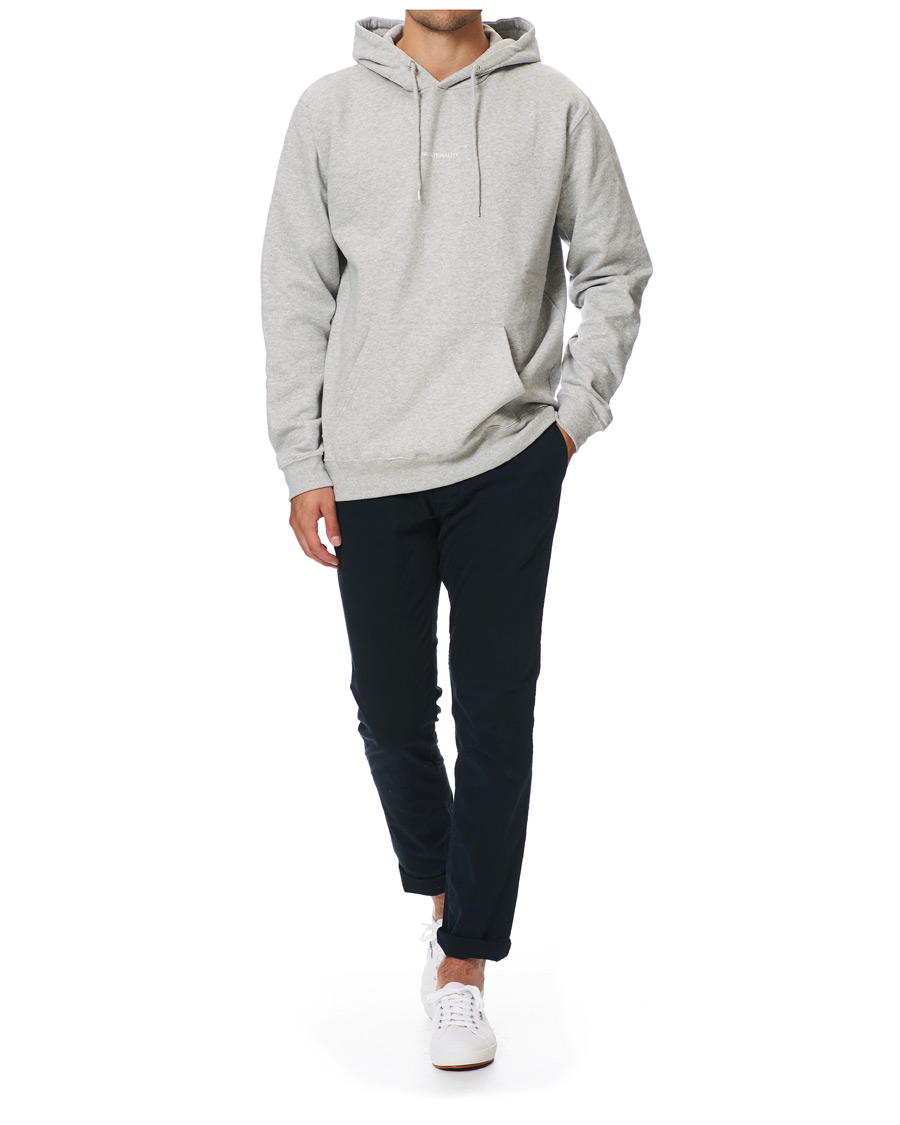 Heren | Truien | NN07 | Barrow Printed Hoodie Light Grey Melange