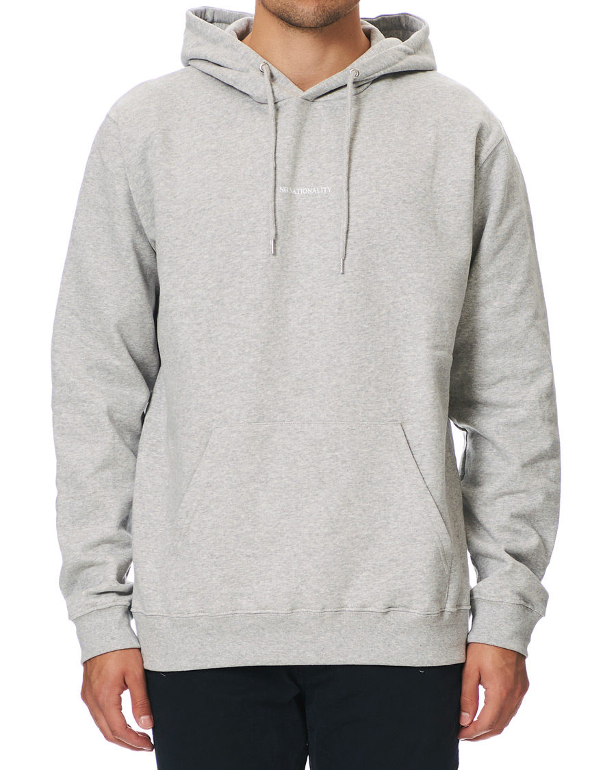 Heren | Truien | NN07 | Barrow Printed Hoodie Light Grey Melange