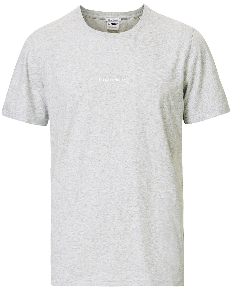 Heren | T-shirts | NN07 | Ethan Printed Crew Neck Tee Light Grey Melange