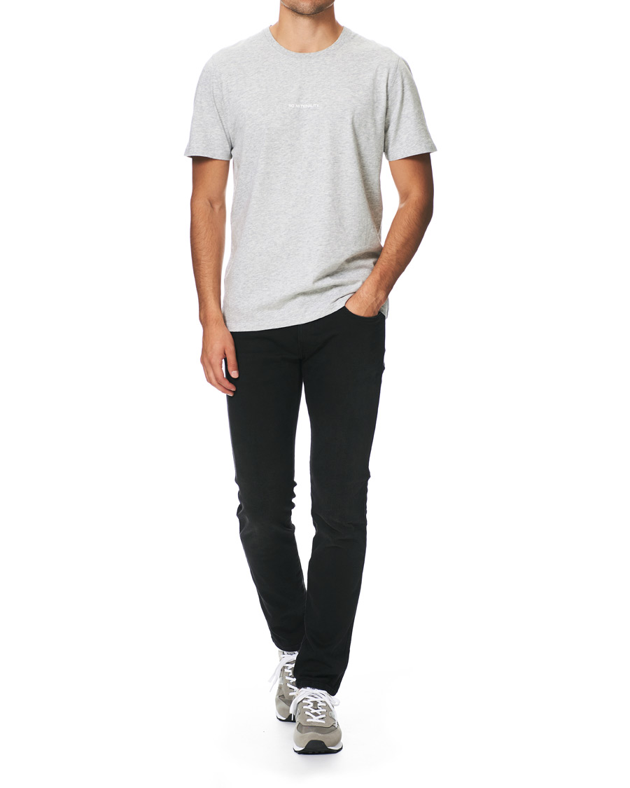 Heren | T-shirts | NN07 | Ethan Printed Crew Neck Tee Light Grey Melange
