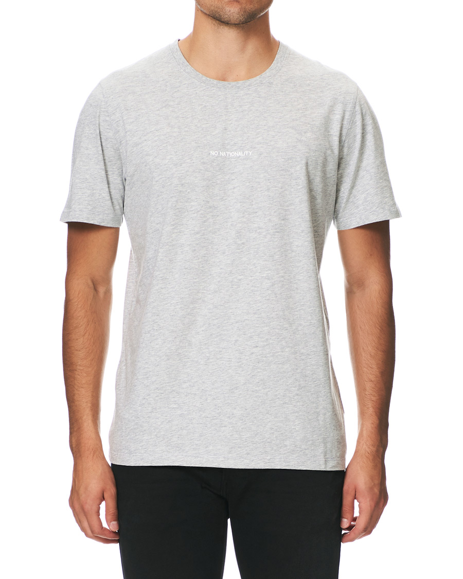 Heren | T-shirts | NN07 | Ethan Printed Crew Neck Tee Light Grey Melange