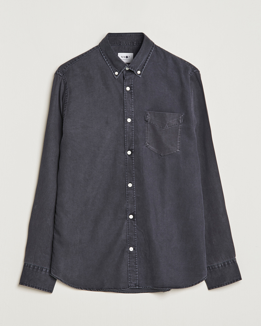 Heren | Overhemden | NN07 | Levon Tencel Denim Shirt Black