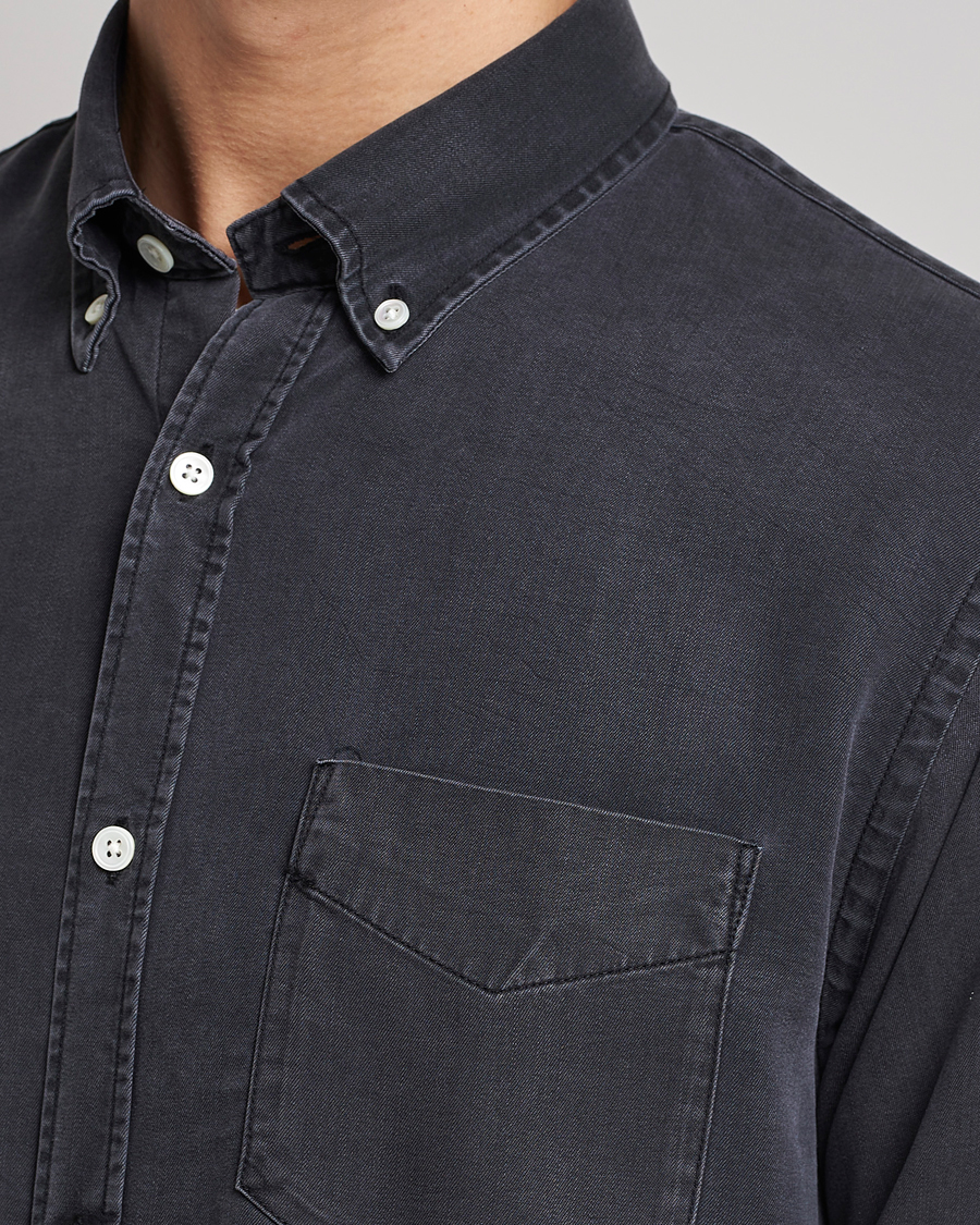 Heren | Overhemden | NN07 | Levon Tencel Denim Shirt Black