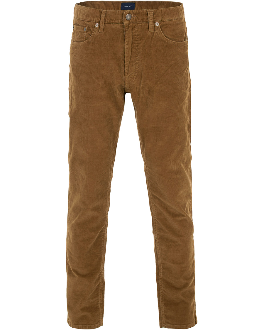 Heren | Broeken | GANT | Slim Fit Corduroy 5-Pocket Jeans Warm Khaki