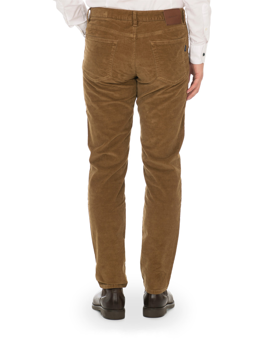 Heren | Broeken | GANT | Slim Fit Corduroy 5-Pocket Jeans Warm Khaki