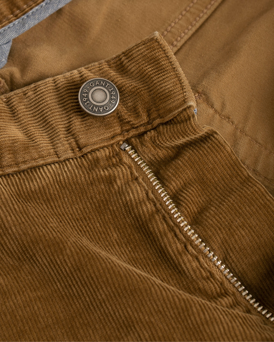 Heren | Broeken | GANT | Slim Fit Corduroy 5-Pocket Jeans Warm Khaki