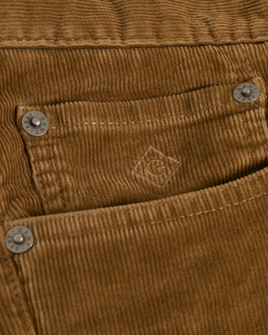 Heren | Broeken | GANT | Slim Fit Corduroy 5-Pocket Jeans Warm Khaki