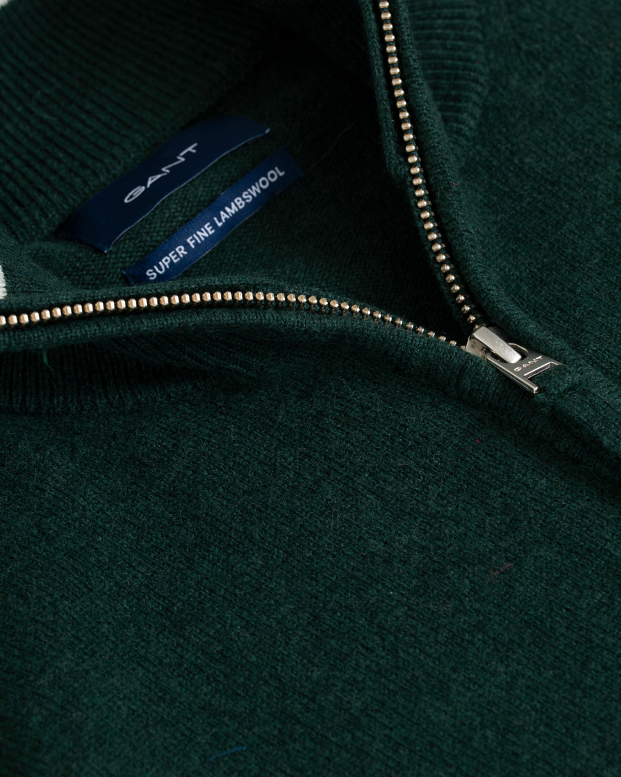 Heren | Truien | GANT | Lambswool Half Zip Tartan Green