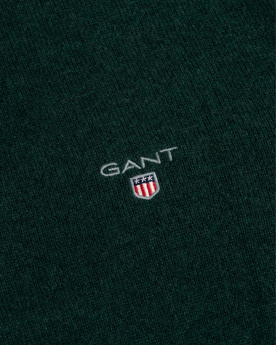 Heren | Truien | GANT | Lambswool Half Zip Tartan Green