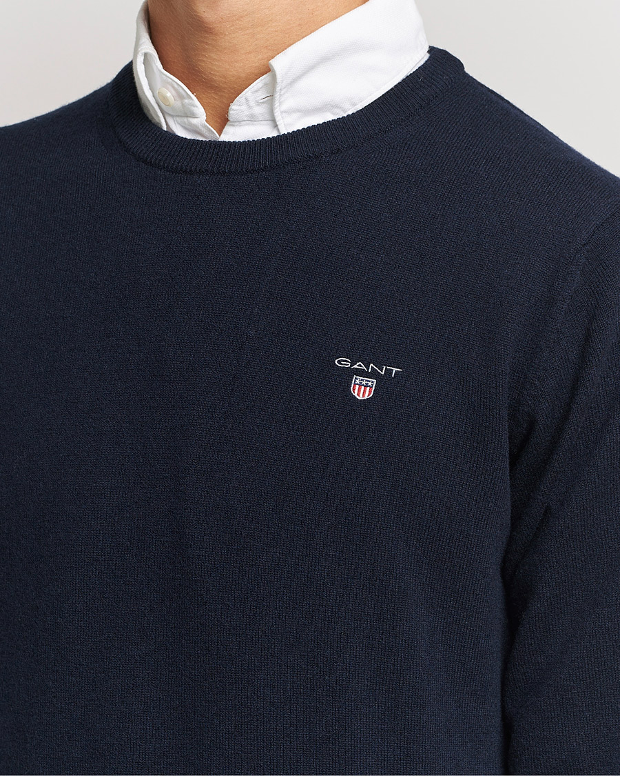 Heren | Truien | GANT | Lambswool Crew Neck Pullover Marine