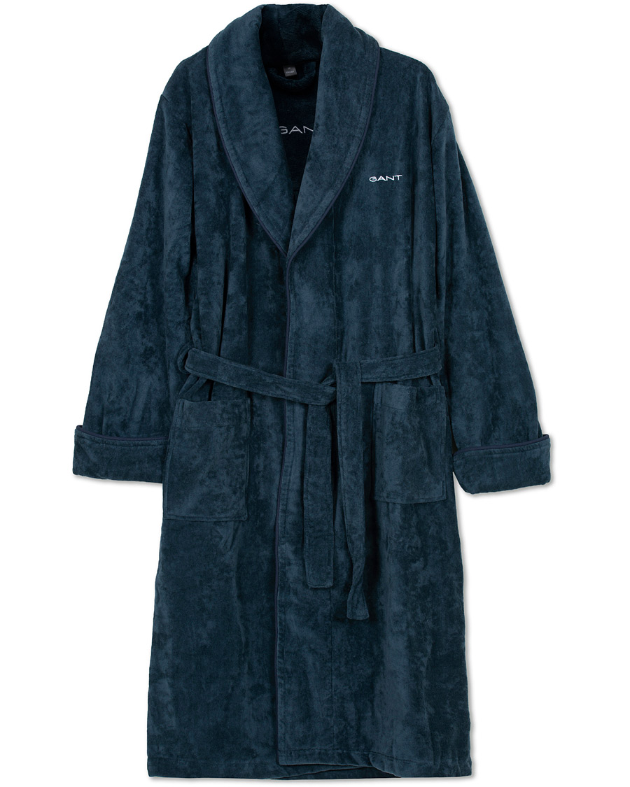 Heren | Pyjama's en gewaden | GANT | Premium Velour Robe Evening Blue