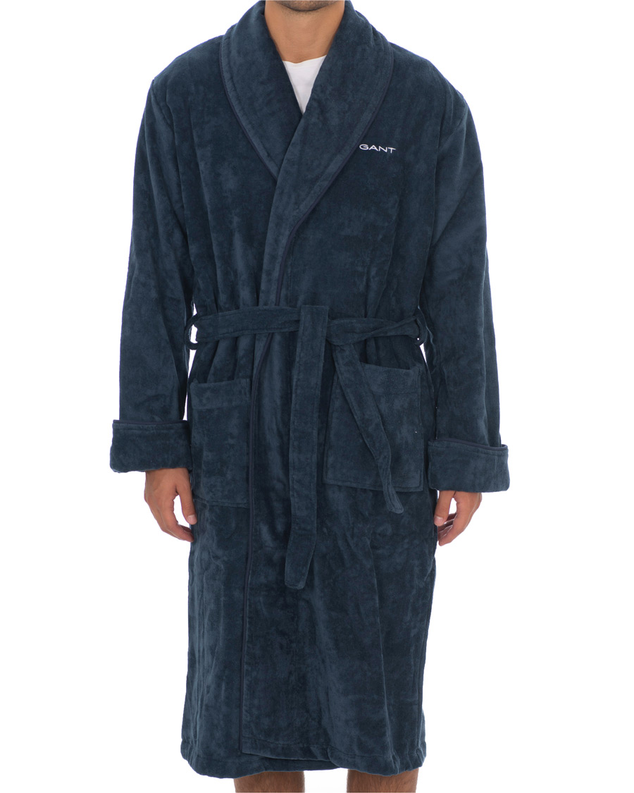 Heren | Pyjama's en gewaden | GANT | Premium Velour Robe Evening Blue