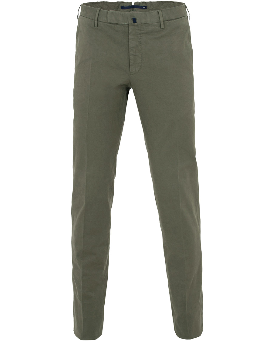 Heren | Broeken | Incotex | Slim Fit Comfort Chino Forest Green