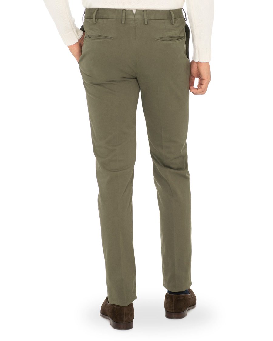 Heren | Broeken | Incotex | Slim Fit Comfort Chino Forest Green