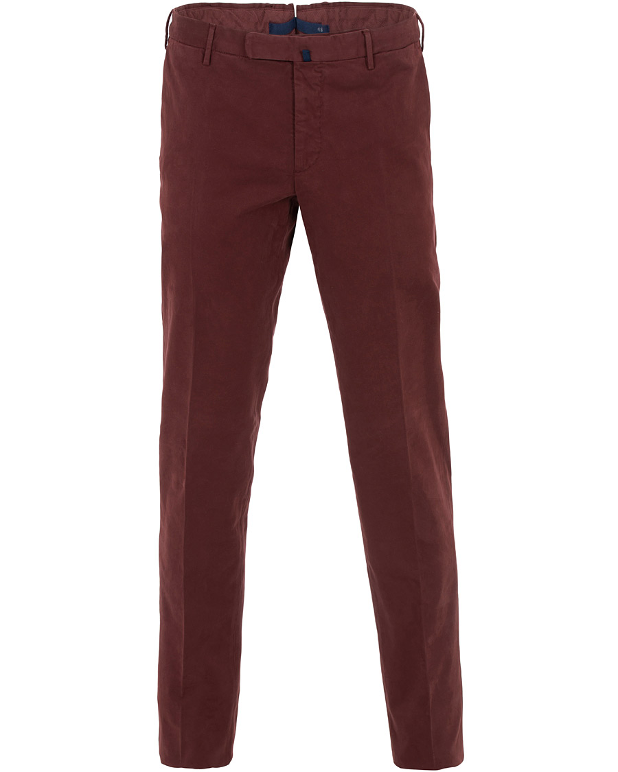 Heren | Broeken | Incotex | Slim Fit Comfort Chino Burgundy