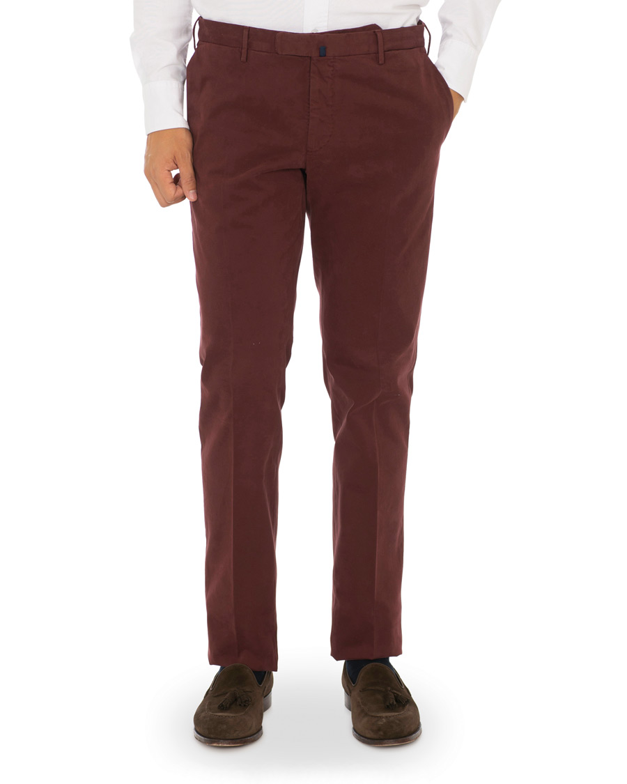 Heren | Broeken | Incotex | Slim Fit Comfort Chino Burgundy