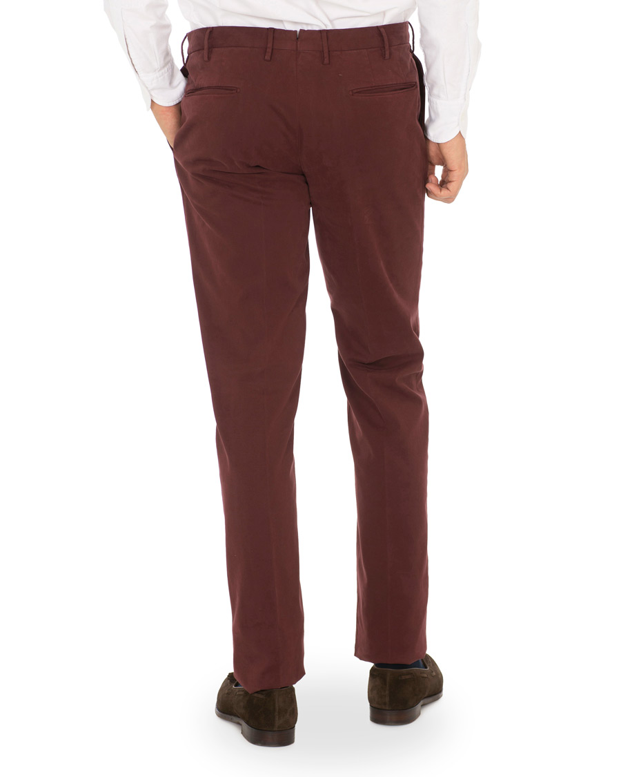 Heren | Broeken | Incotex | Slim Fit Comfort Chino Burgundy