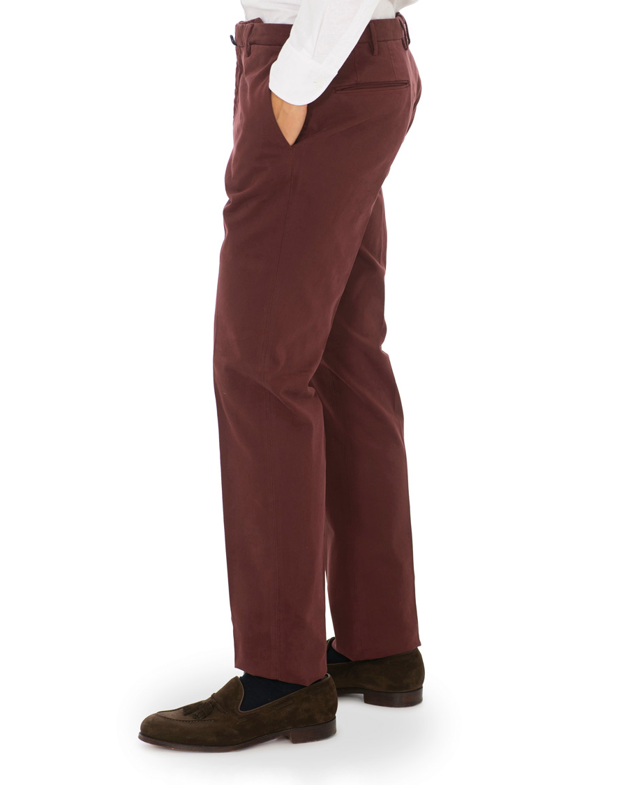 Heren | Broeken | Incotex | Slim Fit Comfort Chino Burgundy