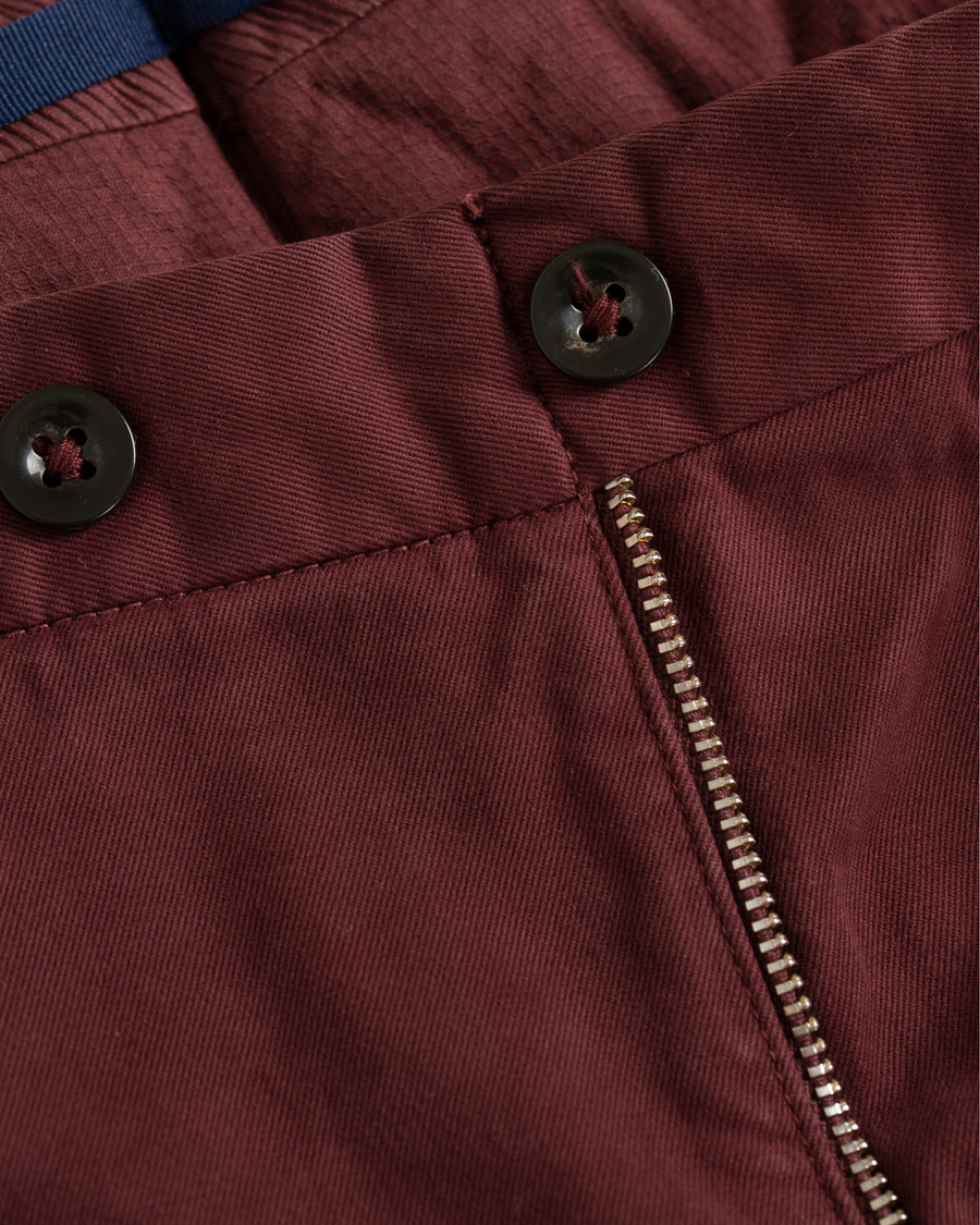Heren | Broeken | Incotex | Slim Fit Comfort Chino Burgundy