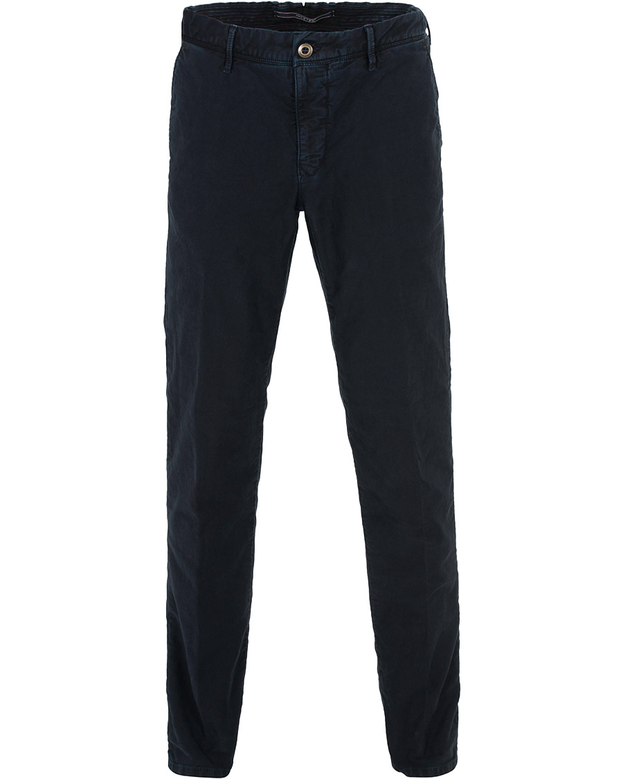 Heren | Broeken | Incotex | Regular Fit Garment Dyed Washed Slacks Navy