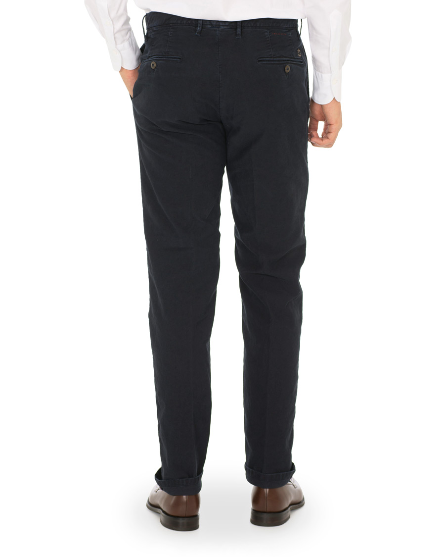 Heren | Broeken | Incotex | Regular Fit Garment Dyed Washed Slacks Navy