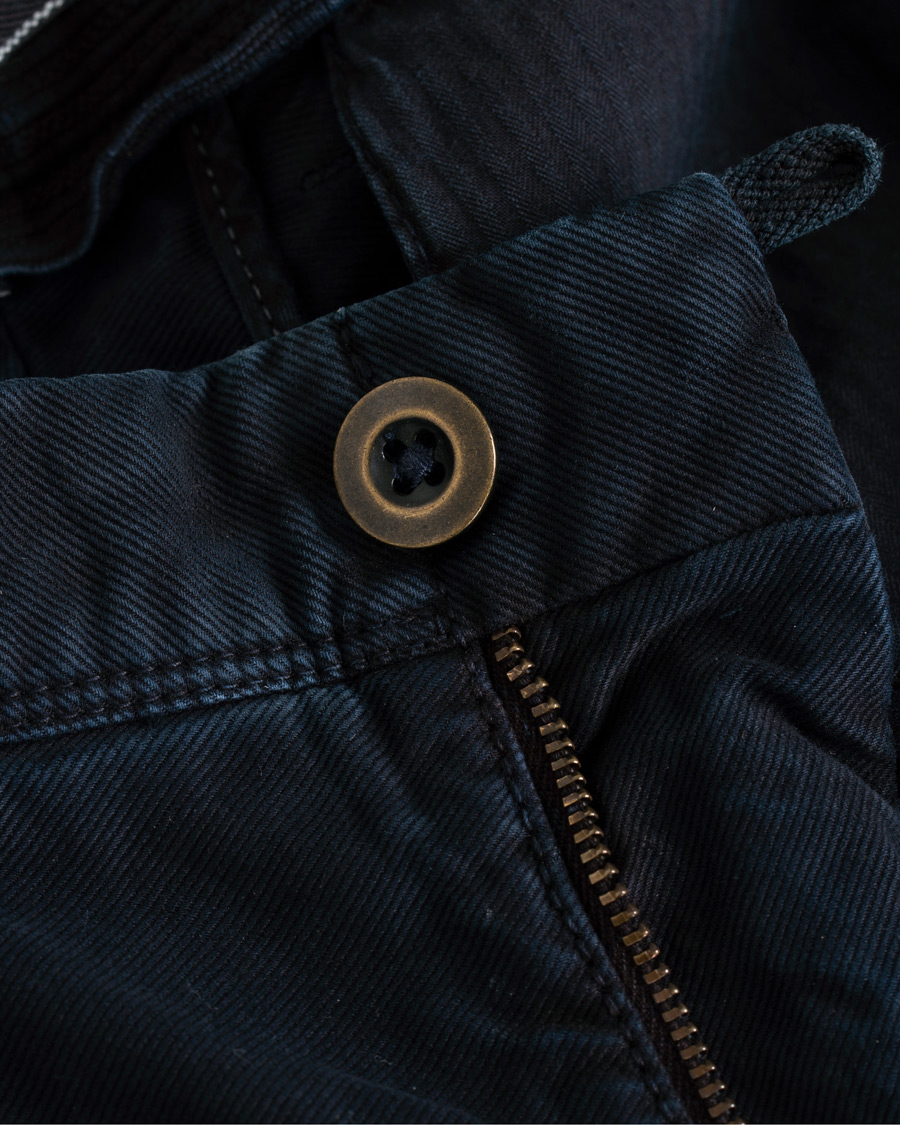 Heren | Broeken | Incotex | Regular Fit Garment Dyed Washed Slacks Navy