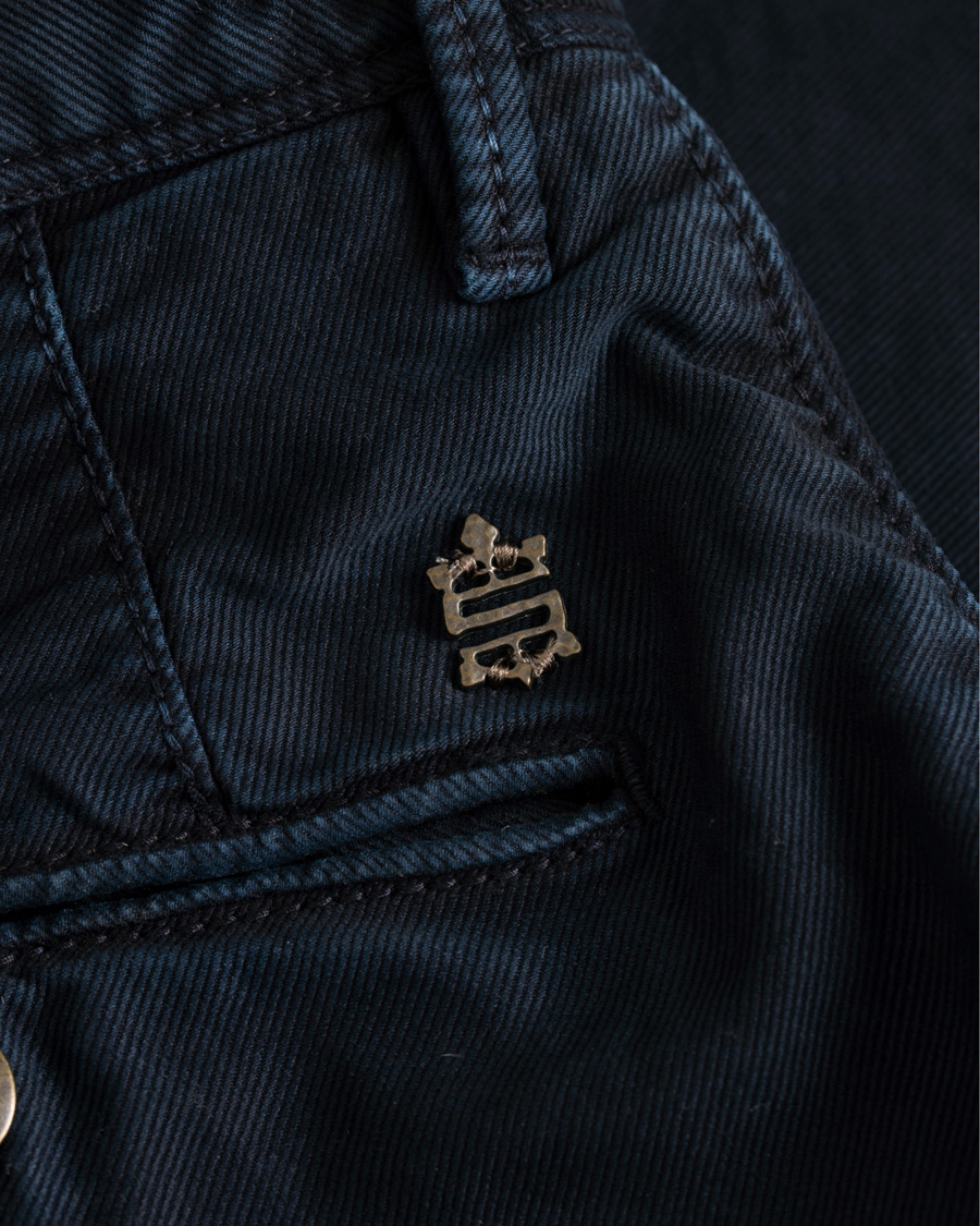 Heren | Broeken | Incotex | Regular Fit Garment Dyed Washed Slacks Navy