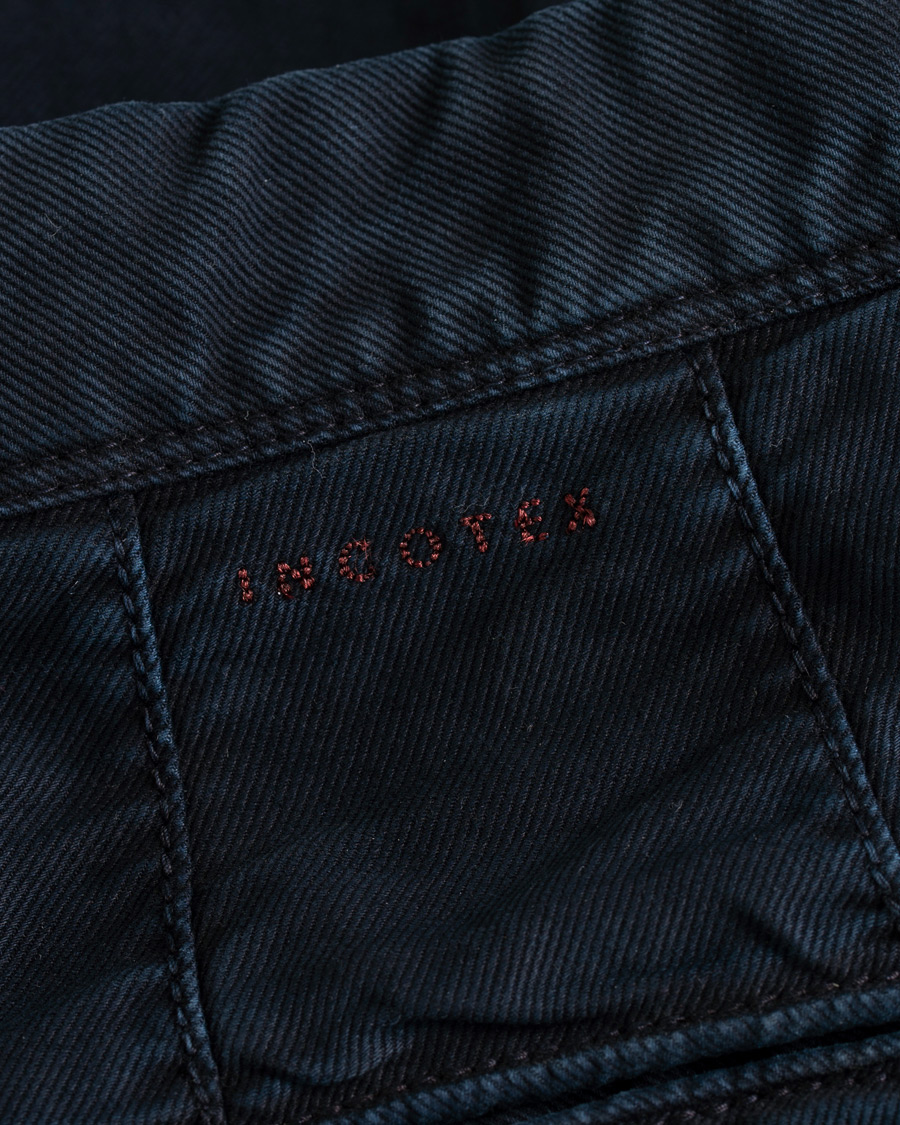 Heren | Broeken | Incotex | Regular Fit Garment Dyed Washed Slacks Navy