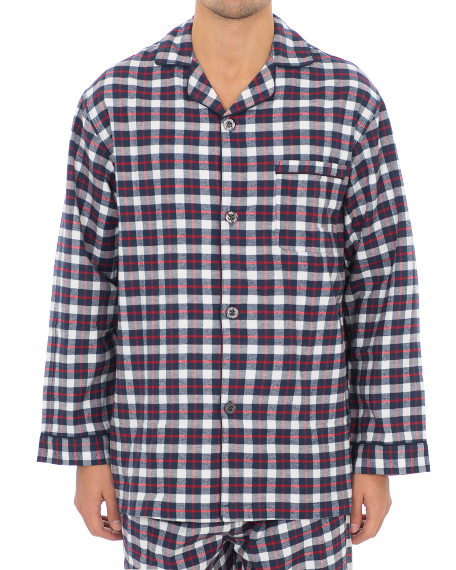 Heren | Pyjama's en gewaden | Brooks Brothers | Classic Tartan Flannel Pyjamas Navy/Red
