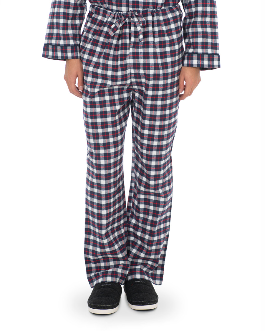Heren | Pyjama's en gewaden | Brooks Brothers | Classic Tartan Flannel Pyjamas Navy/Red