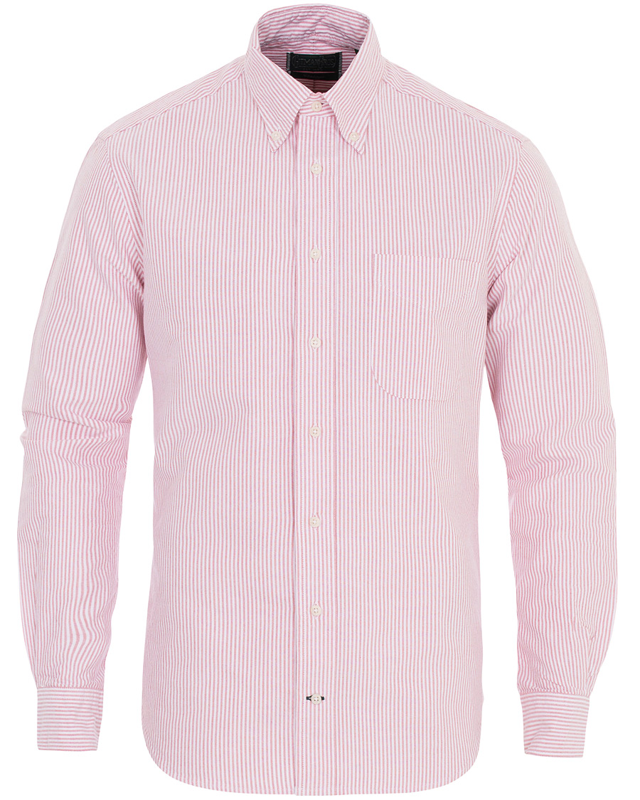 Heren | Overhemden | Gitman Vintage | Button Down Striped Oxford Shirt Red