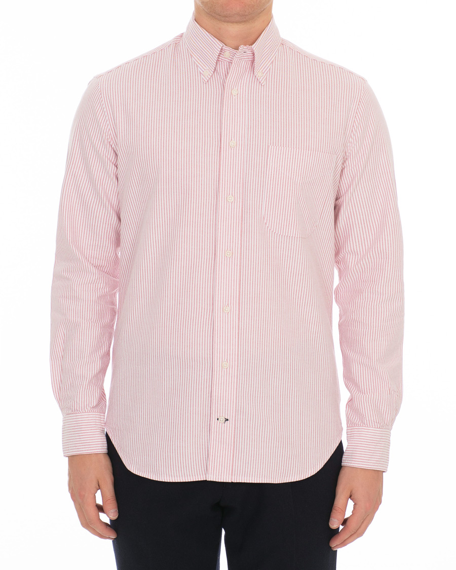 Heren | Overhemden | Gitman Vintage | Button Down Striped Oxford Shirt Red