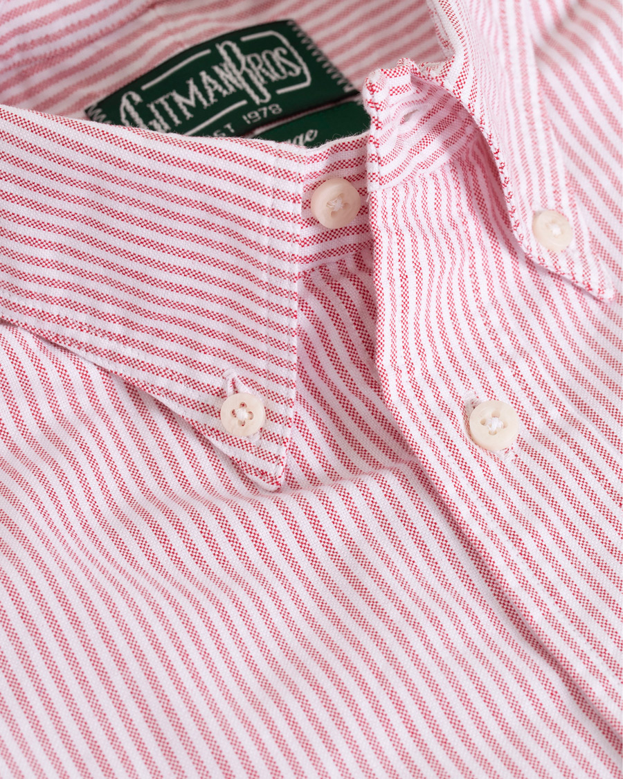 Heren | Overhemden | Gitman Vintage | Button Down Striped Oxford Shirt Red