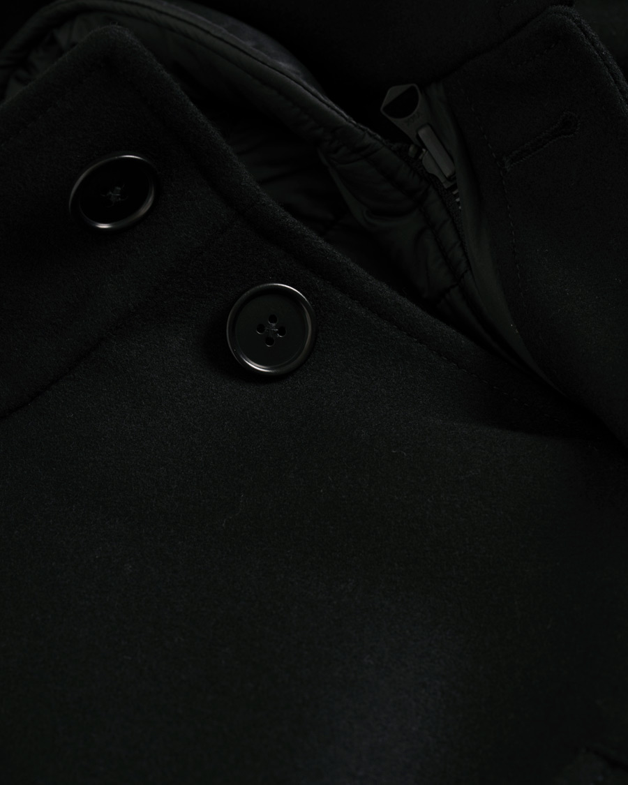 Heren | Jassen | J.Lindeberg | Kali Compact Melton Stand Up Collar Coat Black