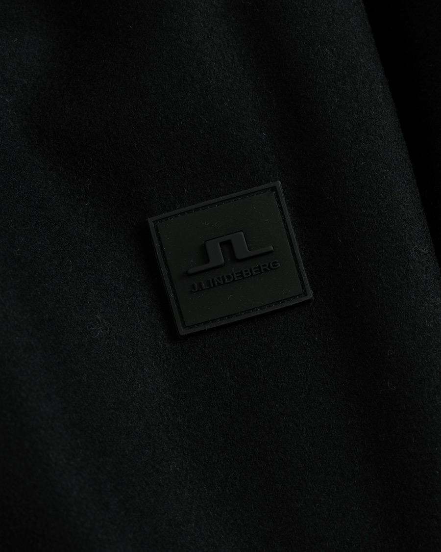 Heren | Jassen | J.Lindeberg | Kali Compact Melton Stand Up Collar Coat Black