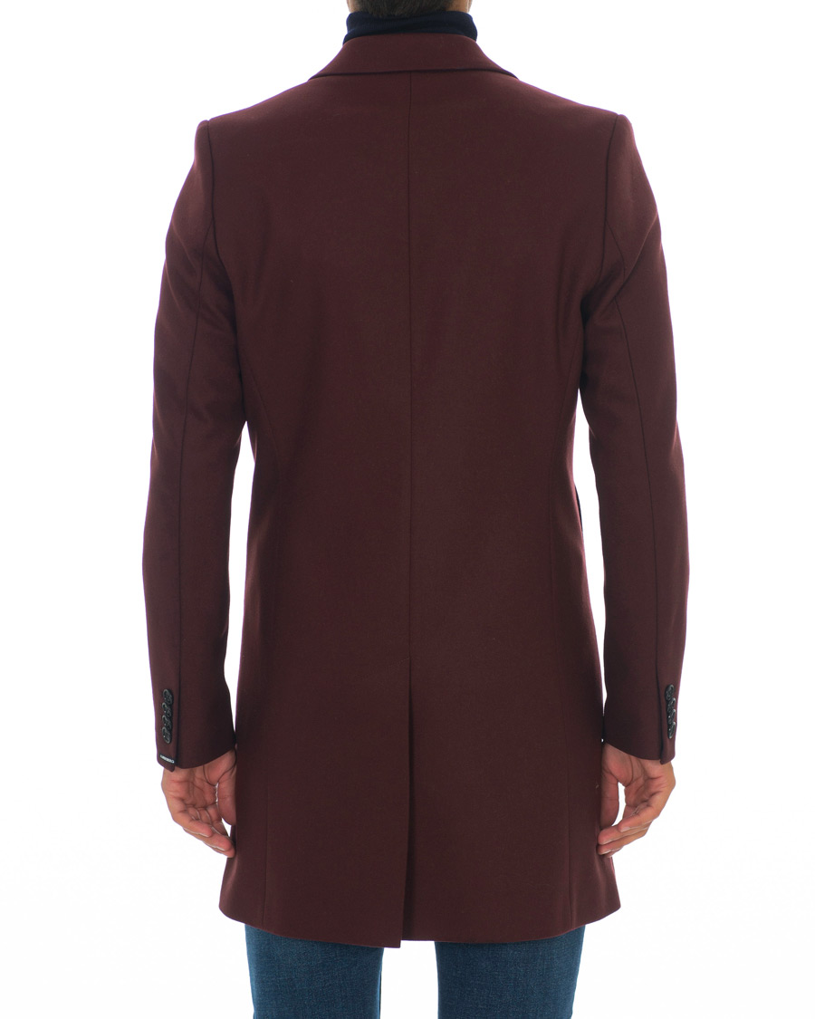 Heren | Jassen | J.Lindeberg | Wolger Compact Melton Coat Wine Red