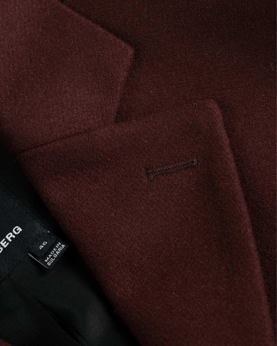 Heren | Jassen | J.Lindeberg | Wolger Compact Melton Coat Wine Red